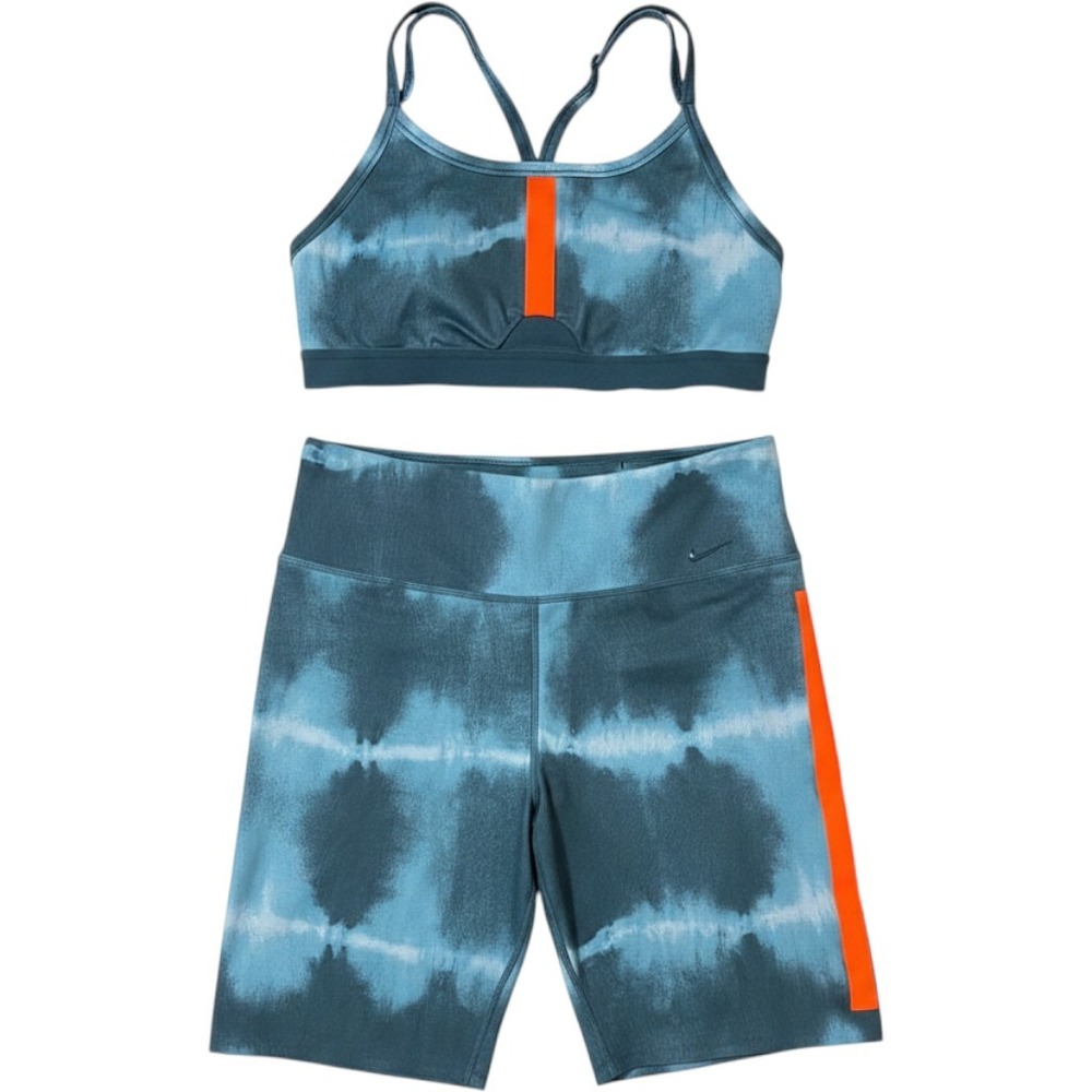 Nike Dri-FIT Tie Dye Bra and Biker Shorts SET Gorpcore Athleisure Streetwear